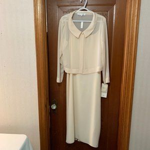 NWT Sara Campbell Cream Formal Dress w/Jacket 12